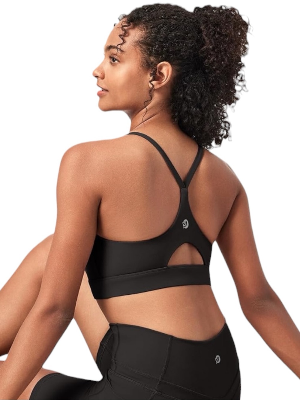 IUGA Black Y-Back Sports Bra NWT Large Buttery Soft Removable Pads - Picture 3 of 13